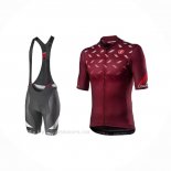 2021 Ropa Ciclismo Castelli Profundo Rojo Mangas Corta y Culotte Corto (5)